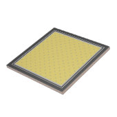 Gele grijze poladots en gestreepte rand tegeltje (Zijkant)