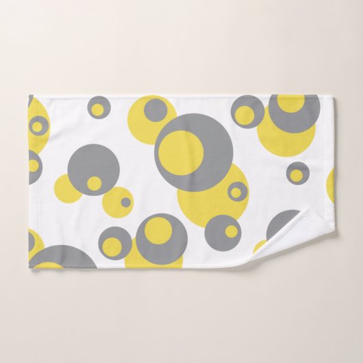 Gele grijze Retrocirkels Bad Handdoek (Handdoek)