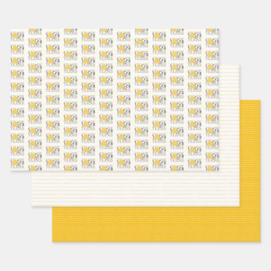 Gele grijze Rose uit Texas Inpakpapier Vel (Set)