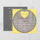 Gele grijze rustige hartritme trouwnodigt uit kaart (Voorkant / Achterkant)