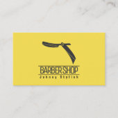 Gele grijze scheerlaag visitekaartje (Voorkant)