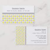 Gele grijze Stippen Pattern Mapkaarten Contactkaartje (Voorkant / Achterkant)