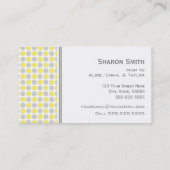Gele grijze Stippen Pattern Mapkaarten Contactkaartje (Achterkant)