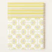 Gele Grijze Strepen Bij Trendy Monogram Planner (Achterkant)