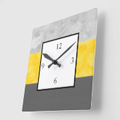 Gele grijze strepen vierkante klok (Hoek)