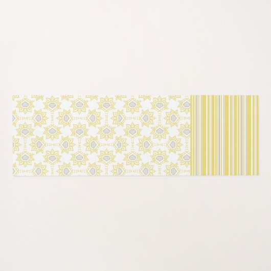 Gele grijze stripes bije Trendy Monogram Yoga Mat (Achterkant (horizontaal))
