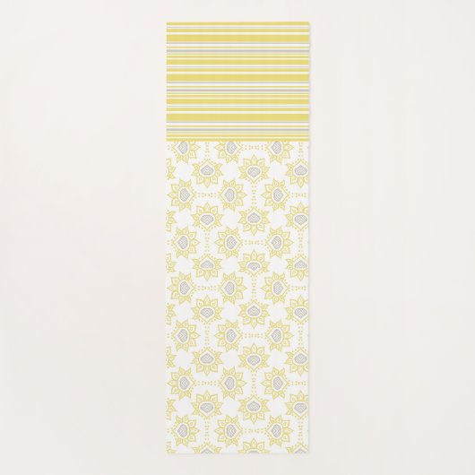 Gele grijze stripes bije Trendy Monogram Yoga Mat (Achterkant)