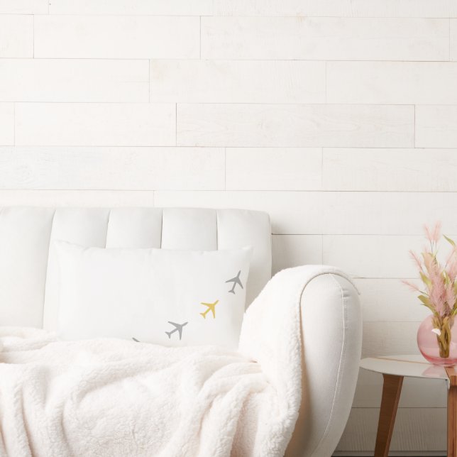 Gele grijze vliegtuigen kussen (Bank)