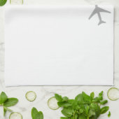 Gele grijze vliegtuigen theedoek (Gevouwen)