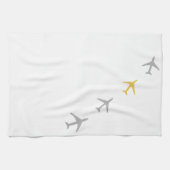 Gele grijze vliegtuigen theedoek (Horizontaal)