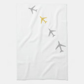 Gele grijze vliegtuigen theedoek (Verticaal)