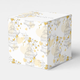 Gele grijze vogelkooi dank u bruiloft gunst doos bedankdoosjes