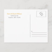 gele grijze waterverf florale behalve de datums aankondigingskaart (Achterkant)