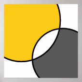 Gele grijze witte cirkels poster (Voorkant)