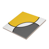 Gele grijze witte cirkels tegeltje (Zijkant)