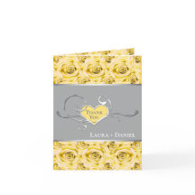 Gele, grijze, witte rozen bedankkaart