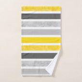 Gele grijze witte strepen bad handdoek (Handdoek)