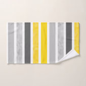Gele grijze witte strepen bad handdoek (Handdoek)