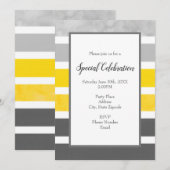 Gele grijze witte strepen kaart (Voorkant / Achterkant)