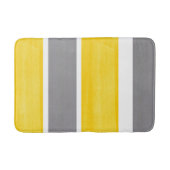 Gele grijze witte strepen Modern 2 Badmat (Voorkant)