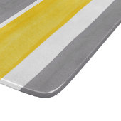 Gele grijze witte strepen Modern 2 Snijplank (Hoek)