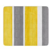 Gele grijze witte strepen Modern 2 Snijplank (Voorkant)