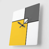 Gele grijze witte vierkantjes vierkante klok (Hoek)