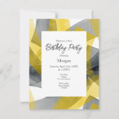 Gele grijze zwarte Waterverf Abstracte penseelstre Kaart (Voorkant)