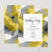 Gele grijze zwarte Waterverf Abstracte penseelstre Kaart (Voorkant / Achterkant)