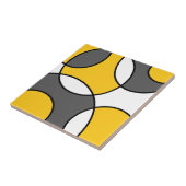 Gele grijze zwarte witte Abstracte cirkels Tegeltje (Zijkant)