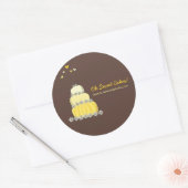Gele grillige chique bruidstaart Sticker (Envelop)