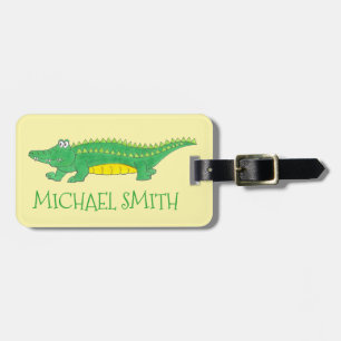 Gele groene alligator Crocodile Gator Croc Animal Bagagelabel