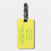 Gele groene alligator Crocodile Gator Croc Animal Bagagelabel (Achterkant verticaal)