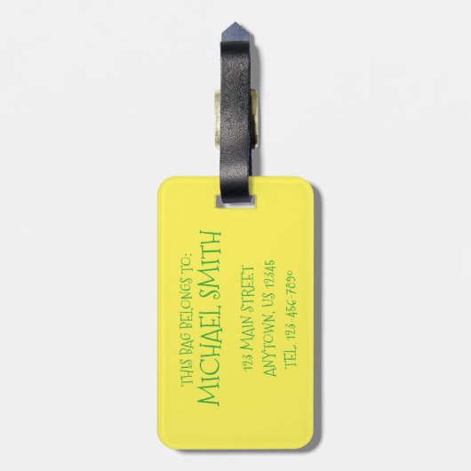 Gele groene alligator Crocodile Gator Croc Animal Bagagelabel (Achterkant verticaal)