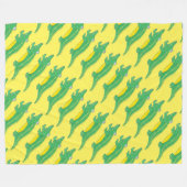Gele groene alligator Crocodile Gator Croc Animal Fleece Deken (Voorkant (Horizontaal))