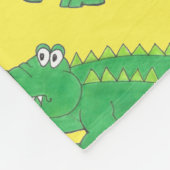 Gele groene alligator Crocodile Gator Croc Animal Fleece Deken (Hoek)