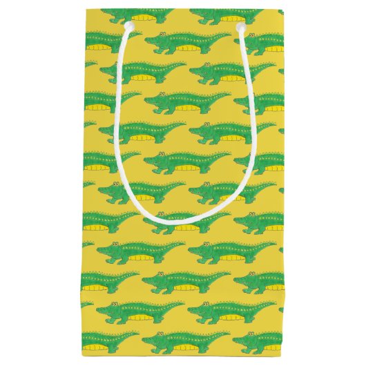 Gele groene alligator Crocodile Gator Croc Animal Klein Cadeauzakje (Voorkant)