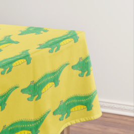 Gele groene alligator Crocodile Gator Croc Animal Tafelkleed