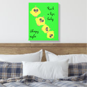Gele groene Baby Bird Canvas Afdruk (Insitu (Slaapkamer))