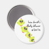 Gele groene Baby Bird Magneet (Voorkant / Achterkant)