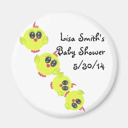 Gele groene Baby Bird Magneet (Voorkant)