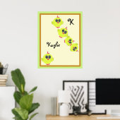 Gele groene Baby Bird Poster (Thuiskantoor)