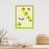 Gele groene Baby Bird Poster (Keuken)