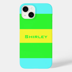 Gele, groene, blauwe brede strepen van Shirley Tay Case-Mate iPhone 14 Hoesje