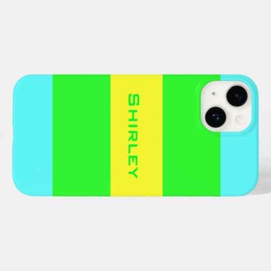Gele, groene, blauwe brede strepen van Shirley Tay Case-Mate iPhone Case (Achterkant (horizontaal))