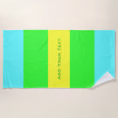 Gele, groene, blauwe brede strepen van Shirley Tay Strandlaken (Voorkant)