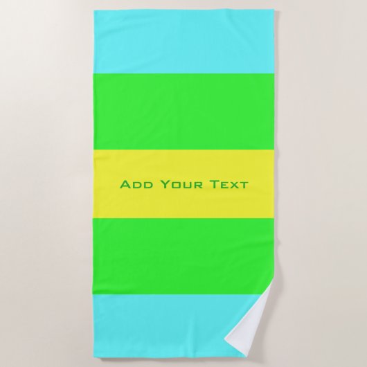 Gele, groene, blauwe brede strepen van Shirley Tay Strandlaken (Voorkant)