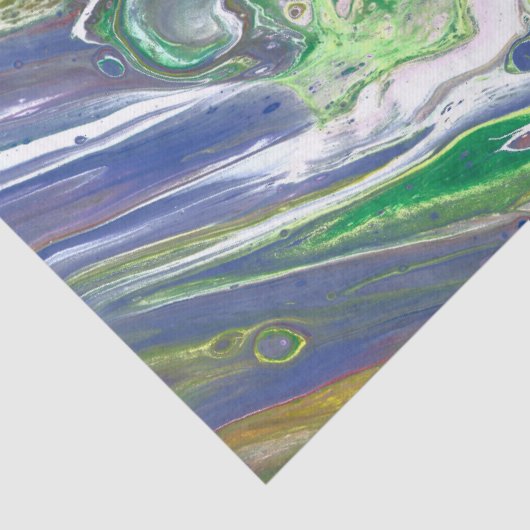 Gele groene blauwe Paarse Abstracte ontkoppeling Tissuepapier (Detail)