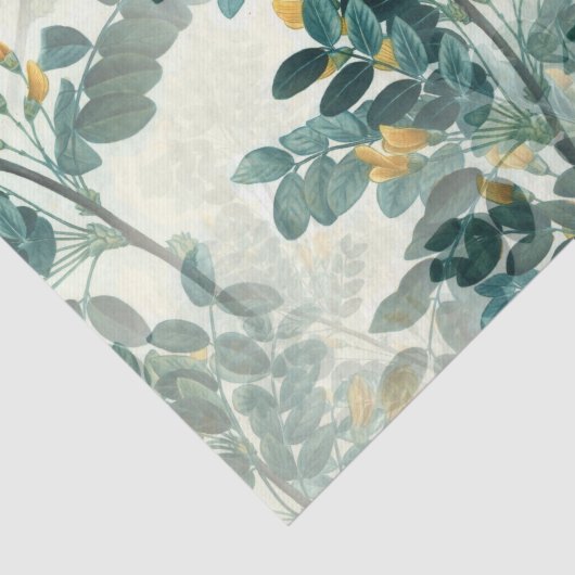 Gele groene bloem met groene bloem tissuepapier (Detail)