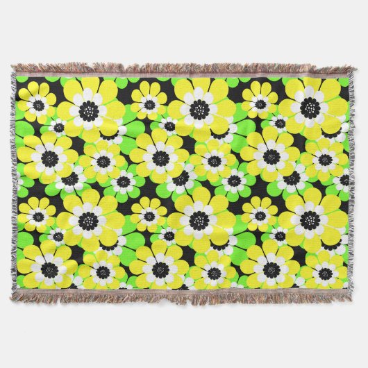 Gele groene bloemen deken (Voorkant)